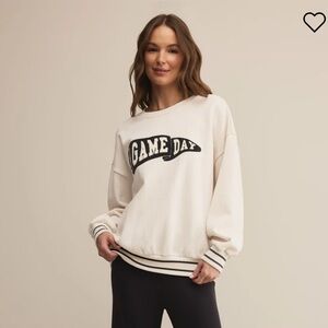 ♥️Z Supply Cream 'Game Day' Sweatshirt NWT